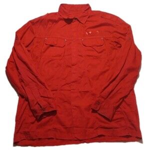 Vintage Marithe Girbaud Francois Red Button Up Long Sleeve Shirt Size XL